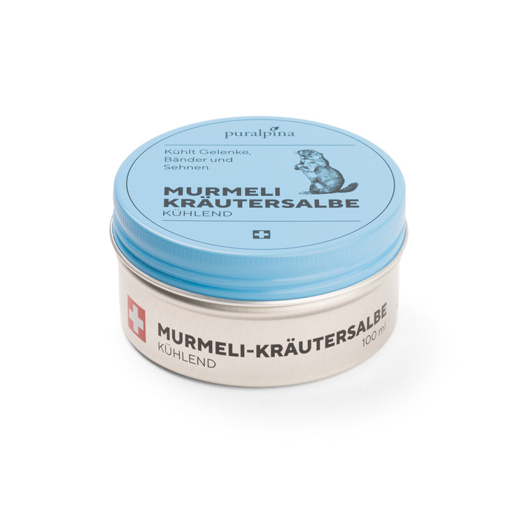 Pommade à base de marmotte, rafraîchissante, 100 ml – boîte hermétique contenant de l'huile naturelle de marmotte suisse